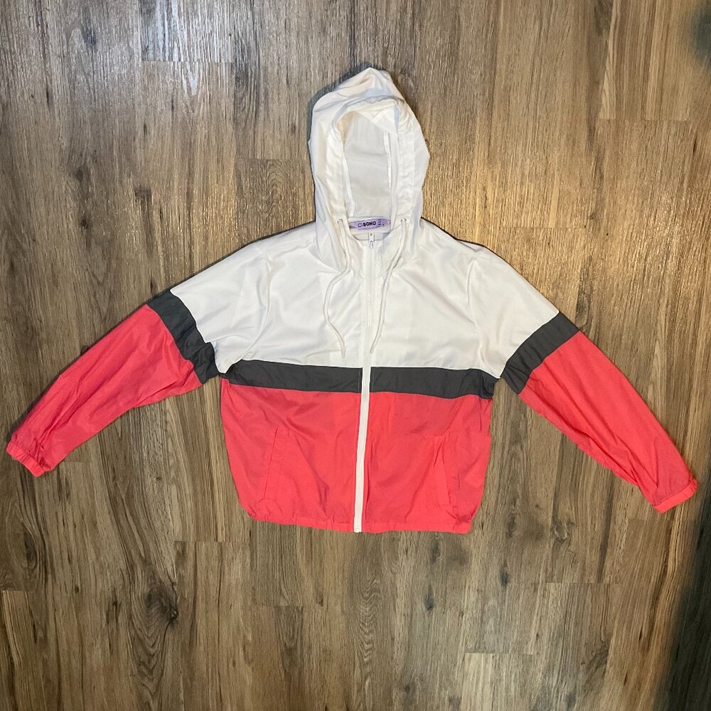 CI SONO Water Proof Lightweight Jacket Hooded Windbreaker Womens Size Large‎